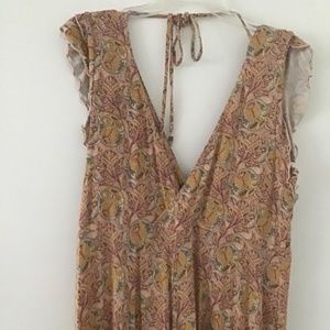 NWT Anthropologie Matilda Ruffled Paisley Lounge Jumpsuit Romper Size Large